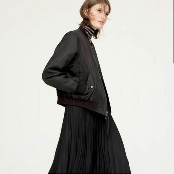 Vince Linen Ribbed Bomber - Picture 1 of 6